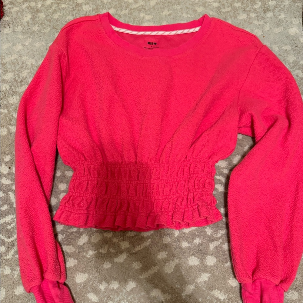 Anthropology Maeve Smocked Boat Neck Pullover